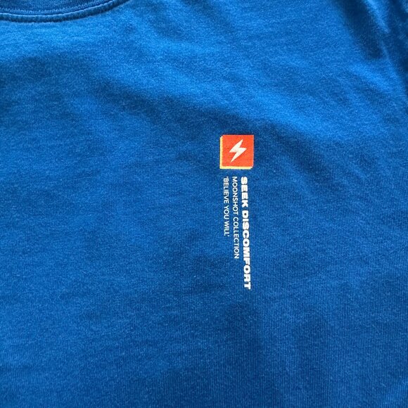 Seek Discomfort Medium Blue Vintage T Shirt Streetwear Skate Vintage Graphic - Picture 2 of 7